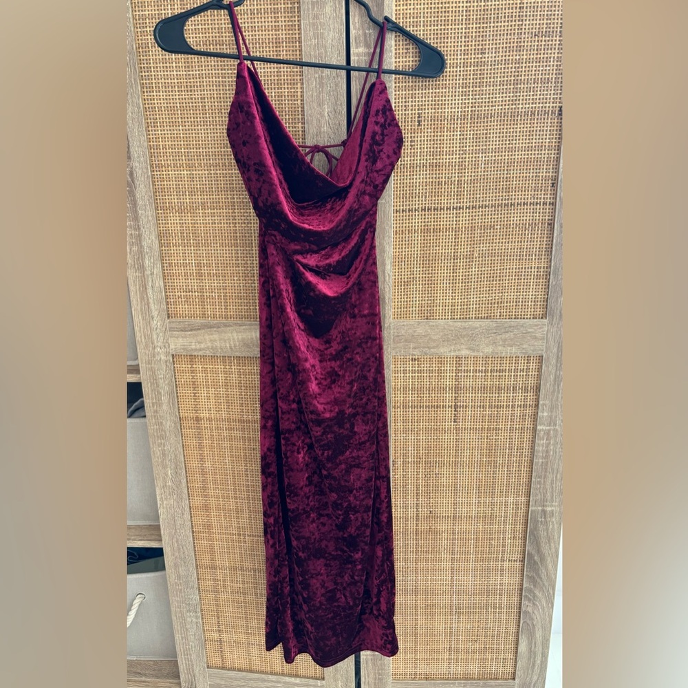 Red Velvet Midi Dress